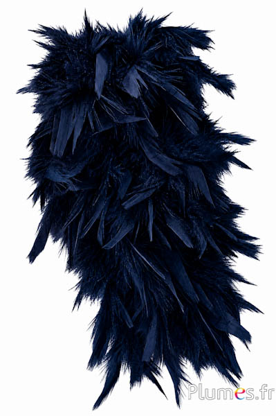 Boa piume di gallo - 10 cm - nero-blu notte